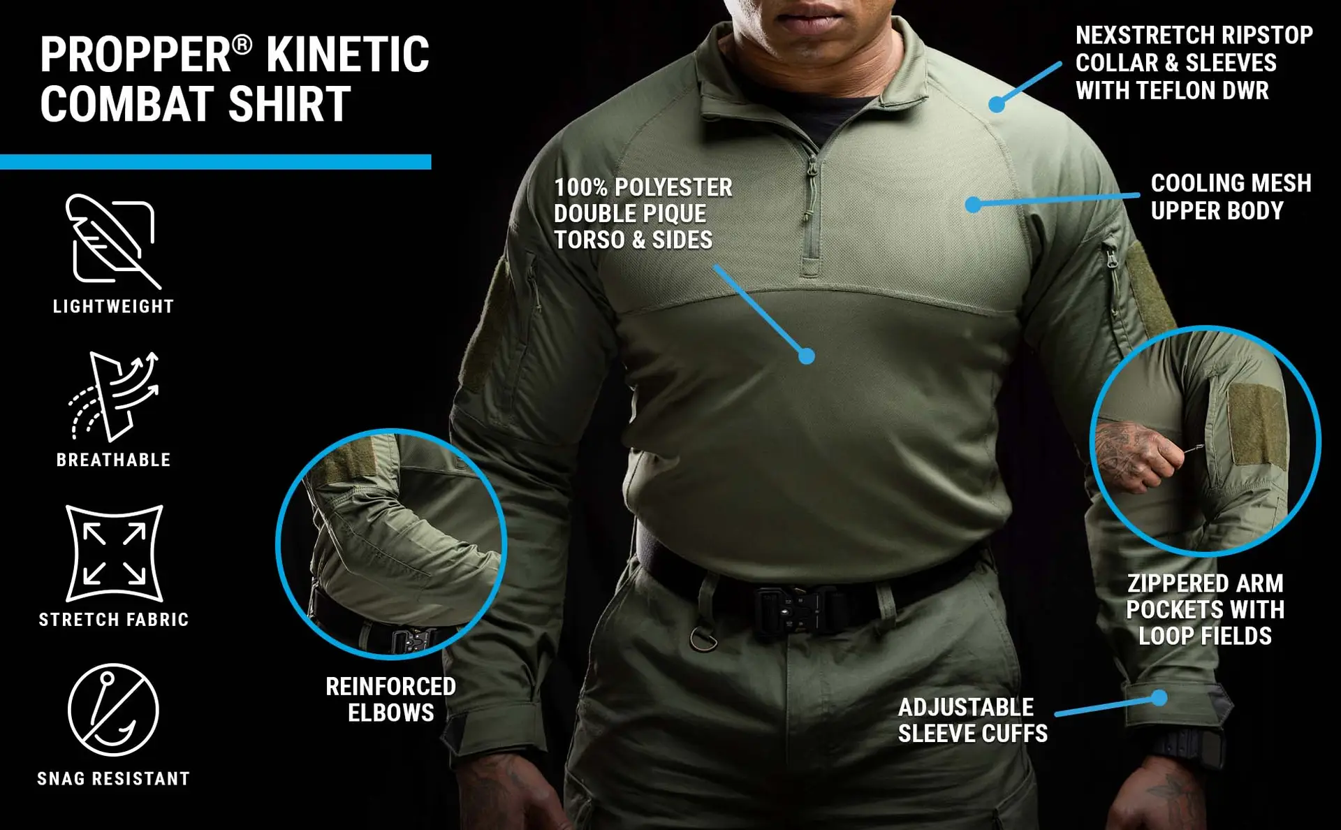 Kinetic® Combat Shirt - Long Sleeve - Olivegrün - Image 8