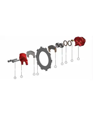 Brzdový třmen Beringer - EA-002.200N červený